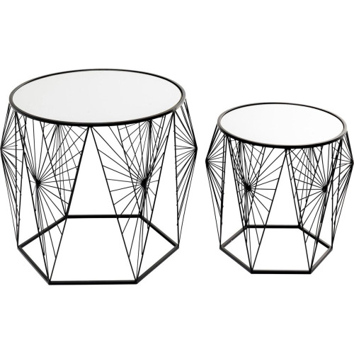 Lot De 2 Tables d'Appoint COBWEB Noir - Table d appoint design