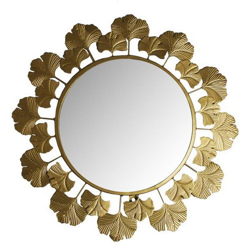 Miroir Lotus Métal Doré 50x50cm - Miroir rond ovale design
