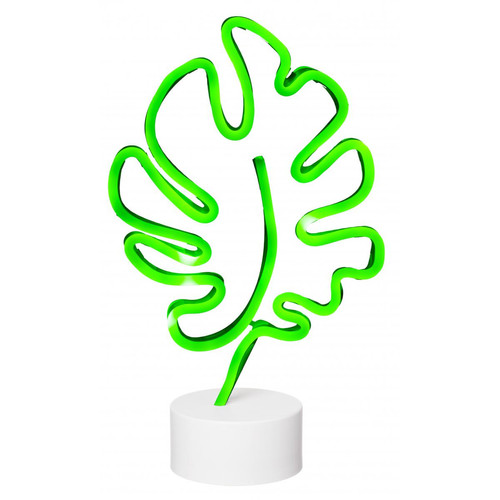 Neon Feuille Tropicale - Lampe a poser metal