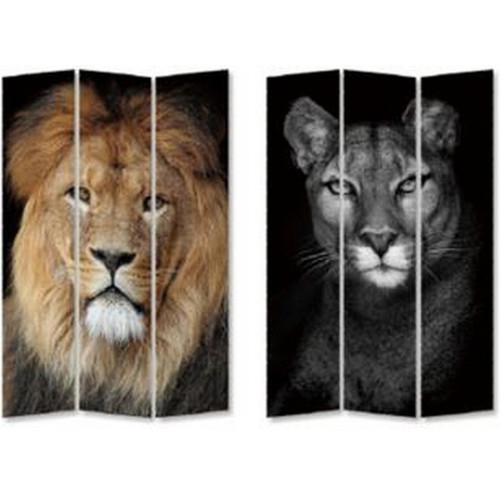 Paravent Lion 120 x 180 cm - Deco chambre adulte design