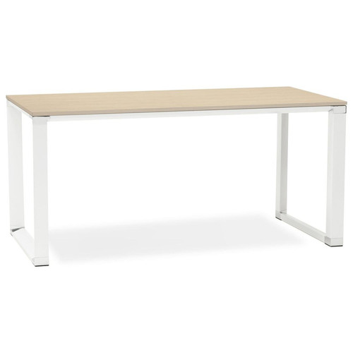 Table à Manger Couleur Naturel Métal Blanc WARNER  3S. x Home  - Table a manger bois design