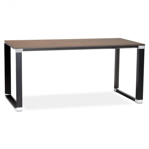 Table à Manger Couleur Noyer Métal Noir WARNER  3S. x Home  - Table en bois design