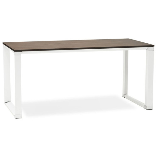 Table à Manger Couleur Noyer Métal blanc WARNER  3S. x Home  - Table a manger bois design