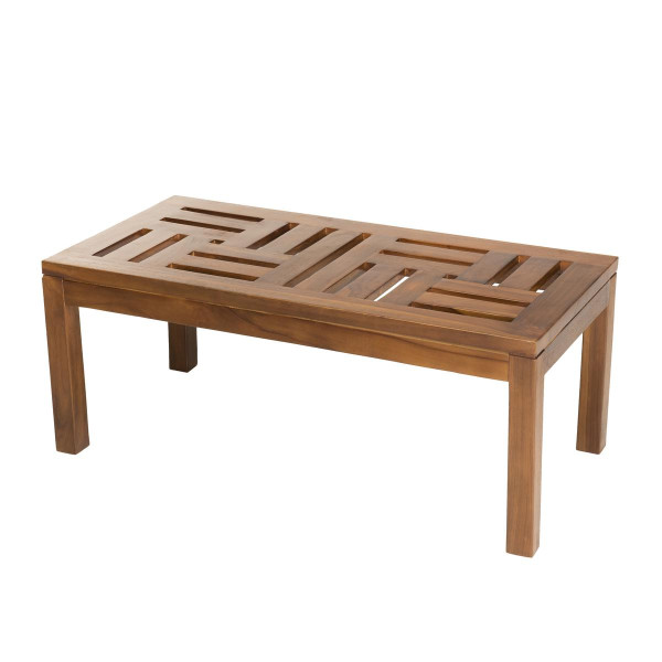 Table basse de jardin HANNA -  100 x 50 cm en bois teck huilé