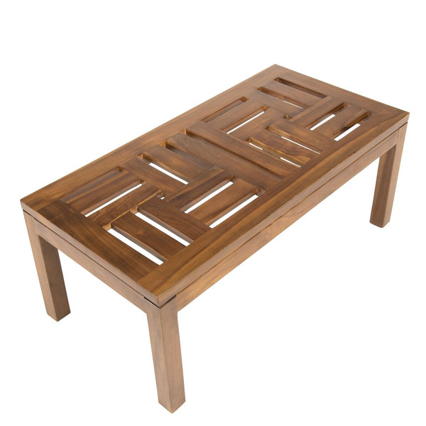 Table basse de jardin HANNA -  100 x 50 cm en bois teck huilé