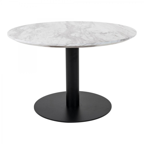 Table Basse Imitation Marbre BOLZANO - Table basse blanche design