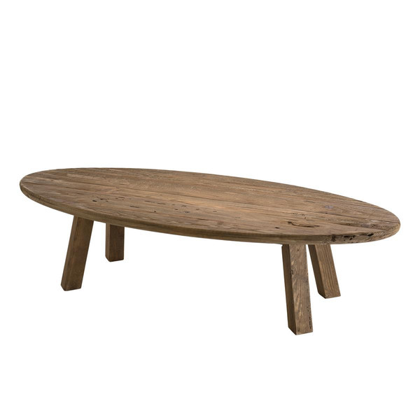 Table Basse Ovale ANDRIAN Bois Pin Recyclé