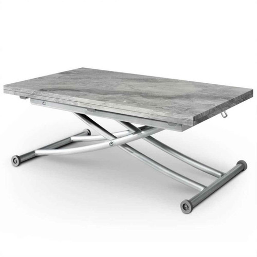 Table Basse relevable CATEL effet Marbre 3S. x Home  - Table basse bois design
