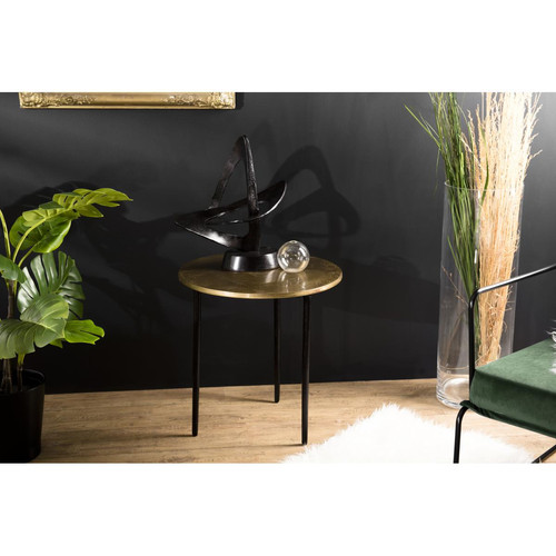 Table D'Appoint Ronde JONAS Aluminium Doré 51 X 51 Cm - Macabane - Salon meuble deco