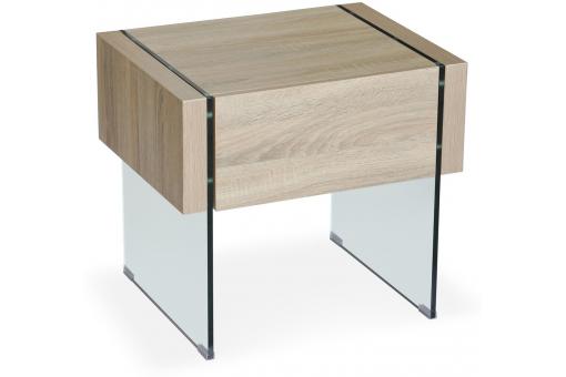 Table de chevet moderne 1 tiroir Chêne Clair ANIKA - Table de chevet design