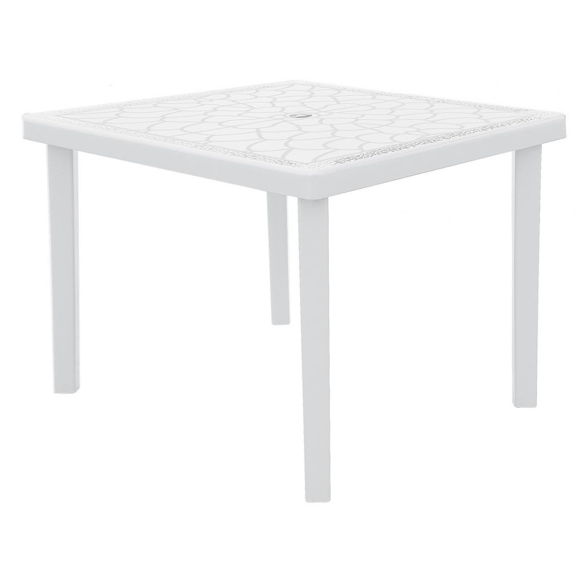 Table De Jardin Carrée Gruvyer 90x90cm Blanc