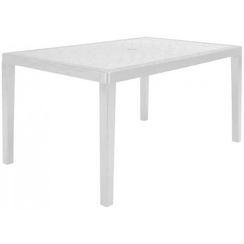 Table De Jardin Rectangle Gruvyer 90x150cm Blanc - Table de jardin design