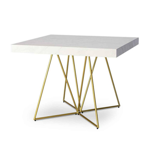 Table Extensible NEILA Effet Marbre 3S. x Home  - Table console blanche