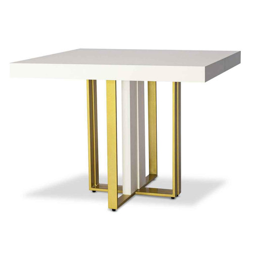 Table Extensible TERESA Gold Blanc Pieds Or - Table design
