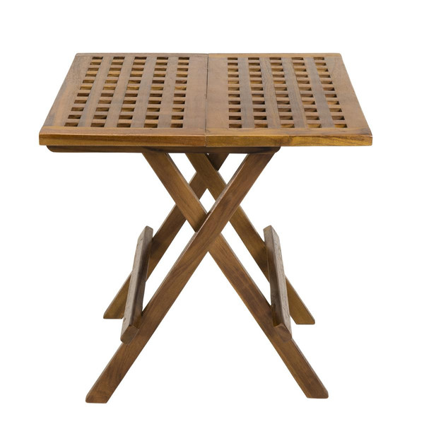 Table pique nique de jardin HANNA carrée en bois teck huilé