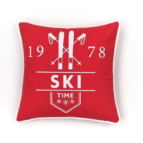 Coussin Rouge Mountain Ski DeclikDeco  - Coussin rouge