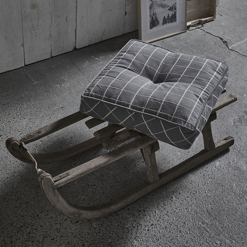Coussin de sol gris coton carreaux TODAY Montagne DeclikDeco  - Textile design