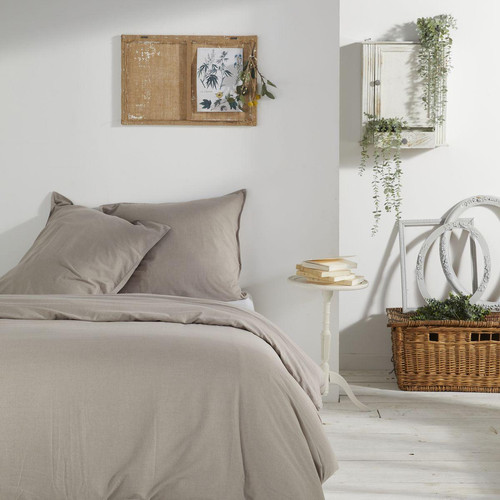 Housse de couette Grise Chambray Dune Berenice - Charme