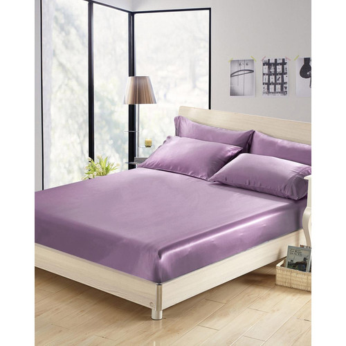 Drap Housse en Soie  Sans Couture violet  - LilySilk - Chambre lit