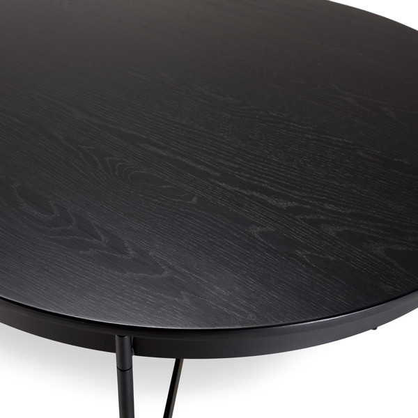Table à manger ovale Noir 240x104cm piètement métal DALY