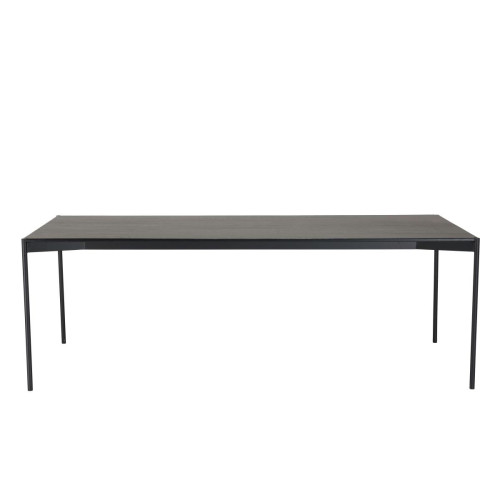 Table à manger rectangulaire Noir 220x100cm piètement métal  - Table a manger noir