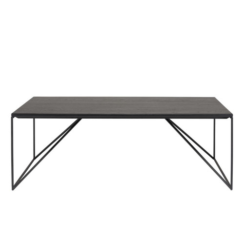 Table basse rectangulaire Noir 120x60cm piètement métal 