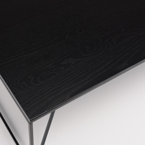 Table basse rectangulaire Noir 120x60cm piètement métal DALY