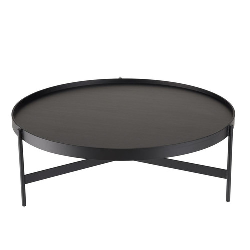 Table basse ronde Noir 102x102cm piètement métal DALY