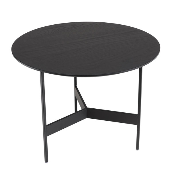 Table basse ronde Noir 50x50cm piètement métal DALY