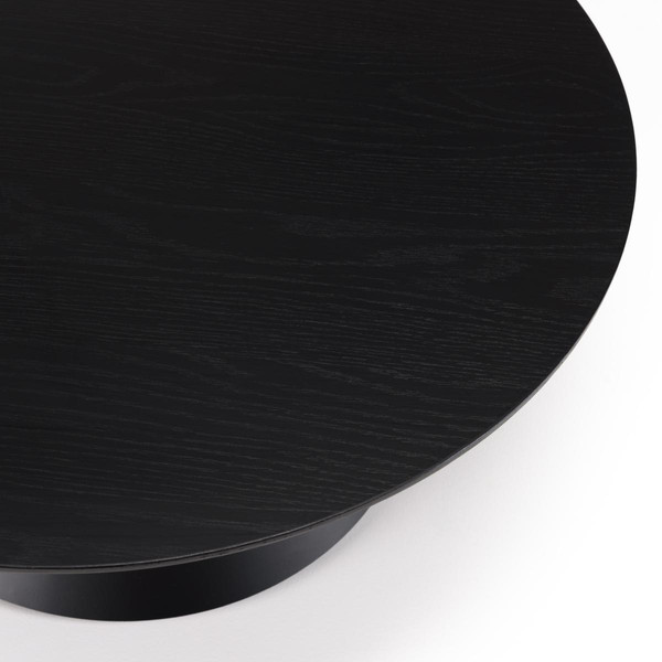 Table basse ronde Noir 78x78cm pied conique métal DALY