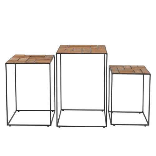 Set de 3 tables d'appoint gigogne SIXTINE Macabane  - Deco style industriel