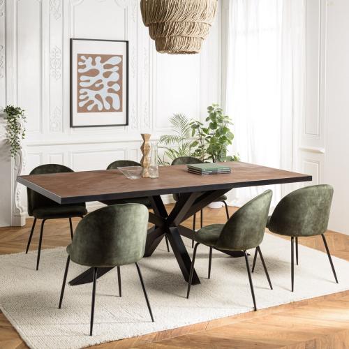 Table à manger rectangulaire couleur rouille effet pierre BASILE Macabane  - Table a manger design