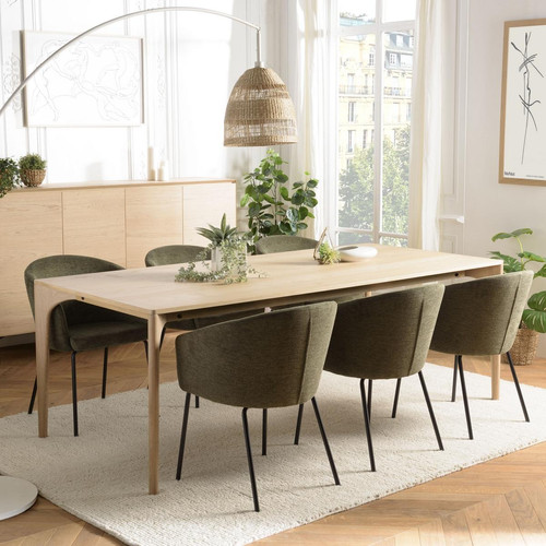 Table à manger naturelle pieds chêne massif MAXENCE Macabane  - Table design
