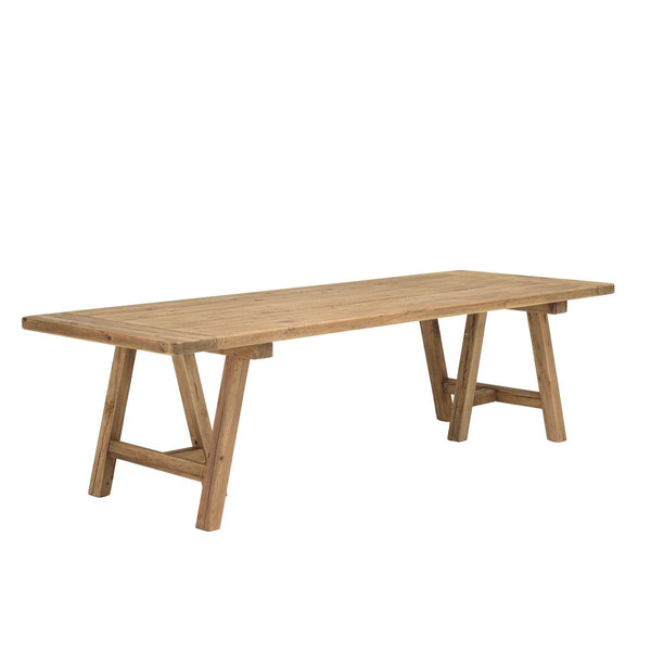 Table à manger rectang. 270x100cm bois Pin recyclé SANDY (2 COLIS)