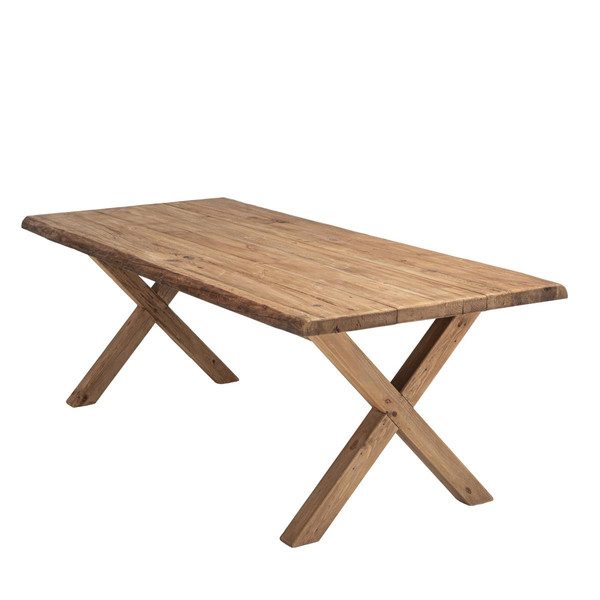 Table à manger rectangulaire 220x100cm bois Pin recyclé SANDY
