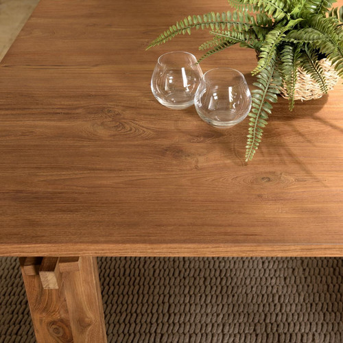 Table à manger rectangulaire 220x90cm en bois de teck recyclé