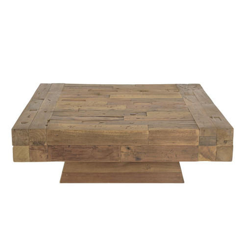 Table basse carrée bois massif  MATHIS Macabane  - Salon meuble deco macabane