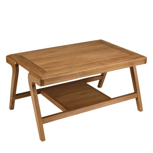 Table basse FLORES rectangulaire double plateau en teck WILL Marron - Macabane - Macabane meubles