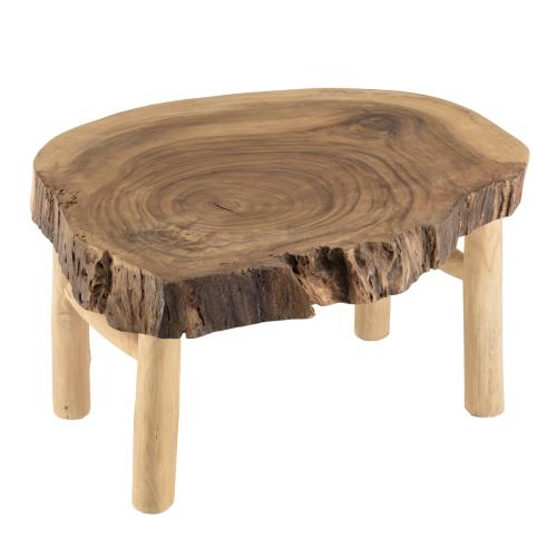 Table basse forme naturelle en branches de teck WILL - Macabane - Macabane meubles