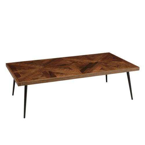 Table basse rectangulaire en bois recyclé pieds métal KIARA Macabane  - Edition ethnique