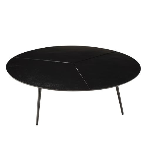 Table basse ronde en Aluminium JAMES Noir mat  Macabane  - Salon meuble deco macabane