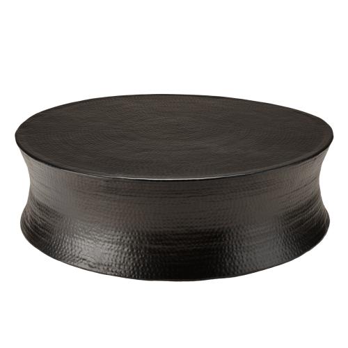 Table basse ronde en Aluminium Noir JOHAN - Macabane - Macabane meubles