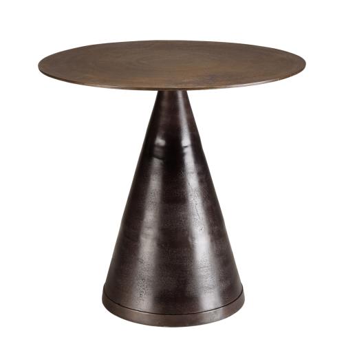 Table ronde en Aluminium couleur Laiton et pied conique JOHAN  - Macabane - Macabane meubles