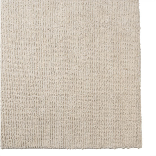 Tapis rectangulaire 160x230cm en laine bouclée couleur ivoire SACHA