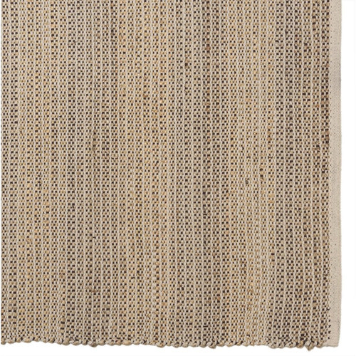 Tapis rectangulaire en jute et coton couleur sable/ivoire/noir QUENTIN