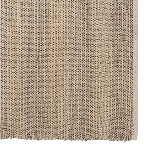 Tapis rectangulaire en jute et coton couleur sable/ivoire/noir QUENTIN