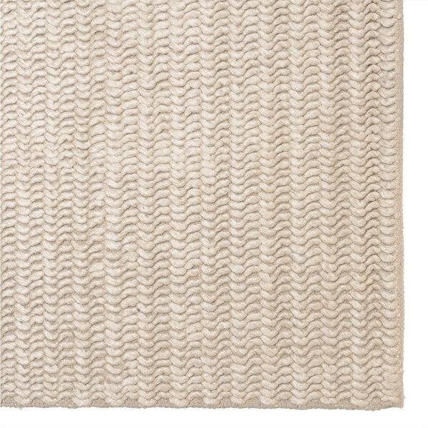 Tapis rectangulaire en laine tissée couleur beige QUENTIN