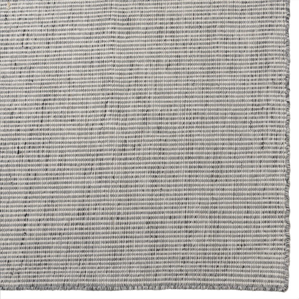 Tapis rectangulaire en laine tissée couleur blanc/gris chiné QUENTIN