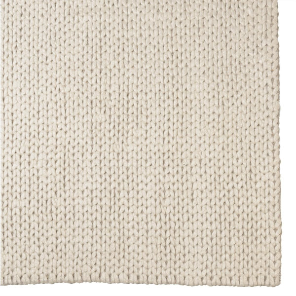 Tapis rectangulaire en laine tissée couleur écru QUENTIN
