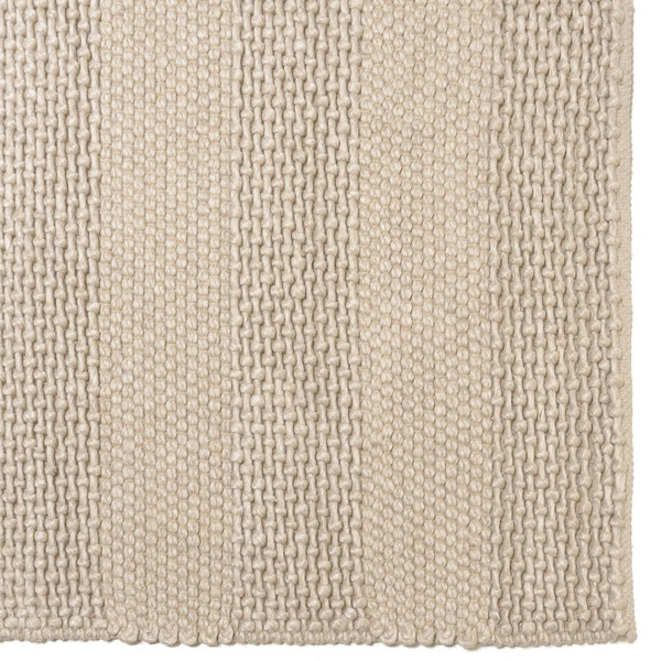 Tapis rectangulaire en laine tissée couleur lin QUENTIN